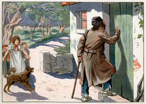 يواكيم مورات (1767-1815) ، ديشو ملك نابولي ، تجول في بروفانس بعد هروبه من نابولي في عام 1815. نقش جاك ماري غاستون أونفراي دي بريفيل ديت جوب (1858-1931) بواسطة اسم مستعار لـ Onfray de Breville Jacques Job