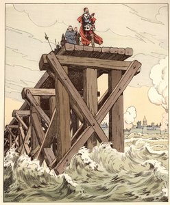 الضباب رائع جدًا على فرنسا ولكن الشمس ستبددهم بكلمات أرماند جان دو بليسيس ، كاردينال ريشيليو (1585-1642) بيده كوينت كيرس (كوينت كورس) على السد المبني لمقعد لاروشيل في 1628. توضيح الوظيفة (جاك بواسطة اسم مستعار لـ Onfray de Breville Jacques Job