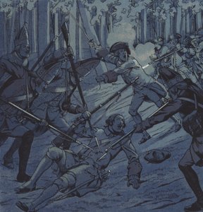 الرقيب دوبوا و Chevalier d "Assas في معركة كلوستر كامبن ، 1760