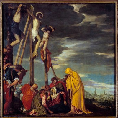 لوحة الجلجلة بواسطة باولو كالياري ديت باولو فيرونيزي (1528-1588) القرن السادس عشر. 1،02x1،02 م بواسطة فيرونيز