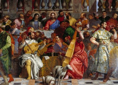 عرس قانا تفصيل: المسيح والعذراء. فريسكو بواسطة باولو فيرونيزي (1528-1588) Ec. الجمعة. بواسطة فيرونيز