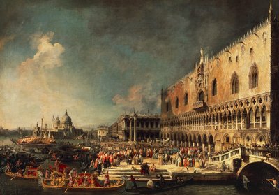 وصول السفير الفرنسي في البندقية بواسطة (1697 1768) Canaletto