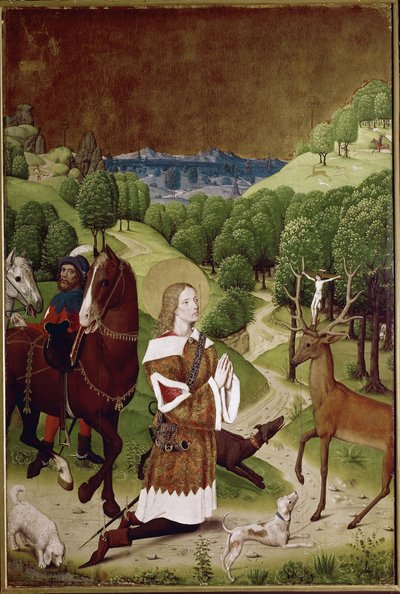 تحويل سانت هوبرت (زيت على اللوح بواسطة (نشط عام 1463 حوالي عام 1490) سيد ويلتن