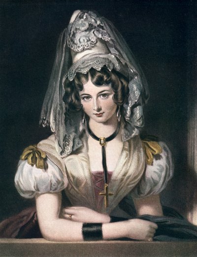 السيدة ماريا تيريزا لويس ، من The Connoisseur Illustrated ، نُشرت عام 1904 (litho litho) بواسطة (بعد) المدرسة الإنجليزية