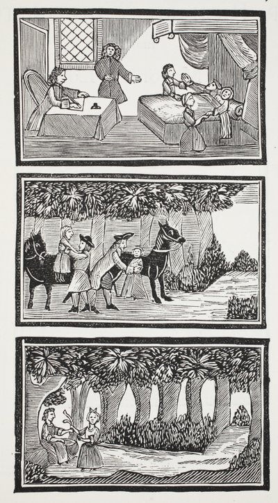 تاريخ الطفلين في الغابة ، رسم توضيحي من "كتب الفصل من القرن الثامن عشر" لجون أشتون ، حانة. 1882 (ليثو) بواسطة (بعد) المدرسة الإنجليزية