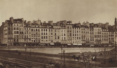Quai Le Pelletier حوالي عام 1855 ، وهو الآن جزء من Quai de Gesvres (صورة b / w) بواسطة (بعد) مصور فرنسي