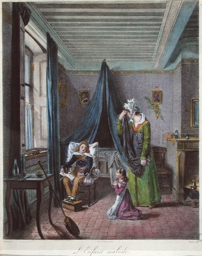 الطفل المريض ، حوالي 1820 (لون ليثو) بواسطة (بعد) جينوت