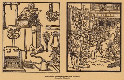 عقوبات القرون الوسطى (نقش خشبي) بواسطة (بعد) المدرسة الألمانية