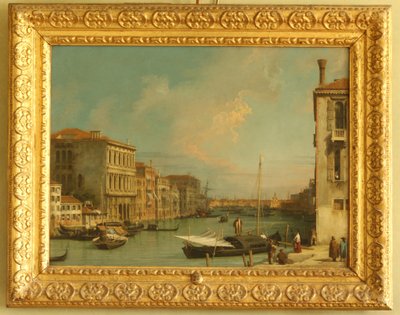 منظر على القناة الكبرى ، البندقية ، من Campo S. Vio (زيت على النحاس) بواسطة قناة جيوفاني أنطونيو (كاناليتو)