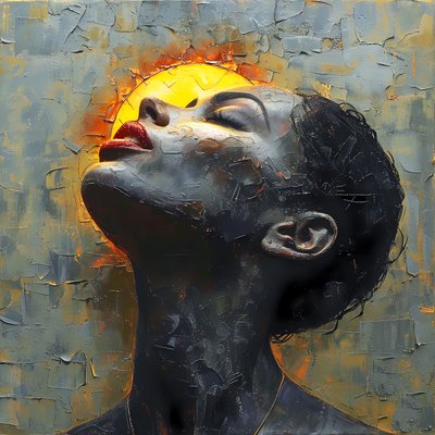 لوحة "القمر والمرأة"، لوحة قماشية وفن حائط للبيع، ديكور غرفة المعيشة على الحائط بواسطة فشتالي عبد الرحيم