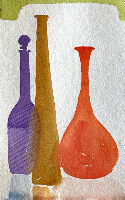 زجاجة زرقاء واحدة 36 × 24 بواسطة سيمون فليتشر