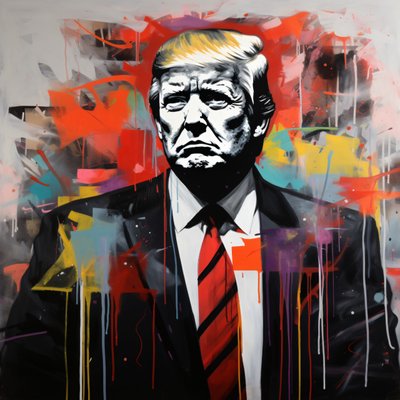 رسم دونالد ترامب على الجرافيتي وفن الشارع، على الإنترنت، ملصق مطبوع بجودة عالية بواسطة فشتالي عبد الرحيم