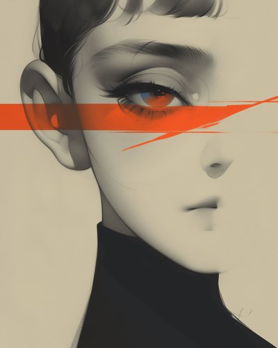 رسم تخطيطي لصبي، بنمط المانجا، طباعة قماش وإطار حائط عند الطلب بواسطة فشتالي عبد الرحيم