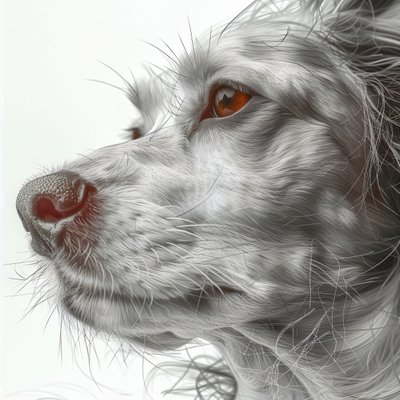تصغير صورة كلب بورتريه بالأبيض والأسود رسم بسيط بالأسود والأبيض، مطبوعات ديكور المنزل على الحائط بواسطة فشتالي عبد الرحيم