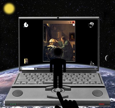 "منذ كوبرنيكوس، خرج الإنسان من المركز إلى X" (من سلسلة: ويندوز) بواسطة 