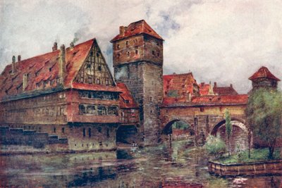 The Henkersteg ، مع Wasserturm ، نورمبرج ، ألمانيا ، c1905 بواسطة AG بيل