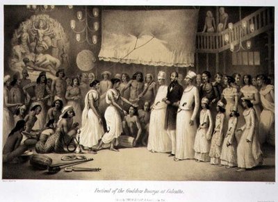 مهرجان آلهة دورغا في كلكتا ، من "رحلة في الهند" ، نقش بواسطة حانة لويس هنري دي رودر (1807-1881). في لندن بواسطة أ (بعد) سولتيكوف
