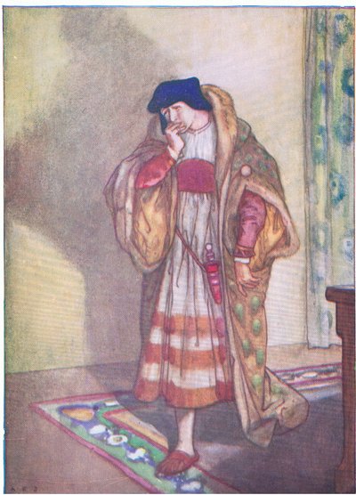 عانى أنجيلو في تلك الليلة أكثر بكثير من السجين الذي أدانه ظلماً (التدبير للقياس) ، من حكايات من حانة شكسبير. بواسطة Ward Lock & Co Ltd بواسطة جاكسون