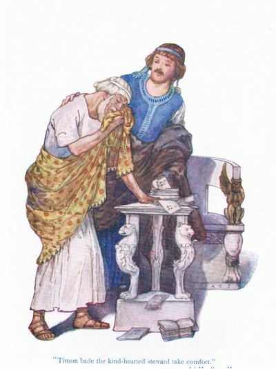 Timon bade the kind hearted steward take comfort (Timon of Athens), from Tales from Shakespeare pub. by Ward Lock & Co Ltd بواسطة جاكسون