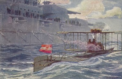 طائرة مائية النمساوية المجرية تمر سفينة حربية ، الحرب العالمية الأولى ، 1914-1918 بواسطة أ. كيرشر