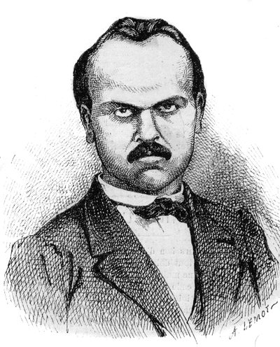 صورة للكاتب الفرنسي لويس نوير (1837-1901) - نقش بواسطة ليموت عام 1870 بواسطة ليموت