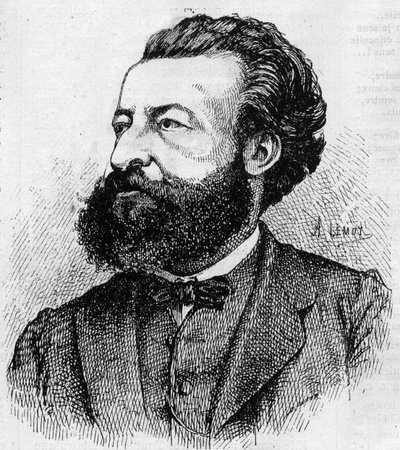 صورة لألريش دي فونفيلي (1833-1911) ، الصحفي والأدب الفرنسي - نقش بواسطة ليموت عام 1870 بواسطة ليموت