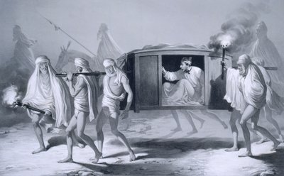 كرسي ما بعد الاستلقاء على الطراز الهندي في البنجاب بين لوديانا وأمريتسار ، 1859. بواسطة أ. سولتيكوف