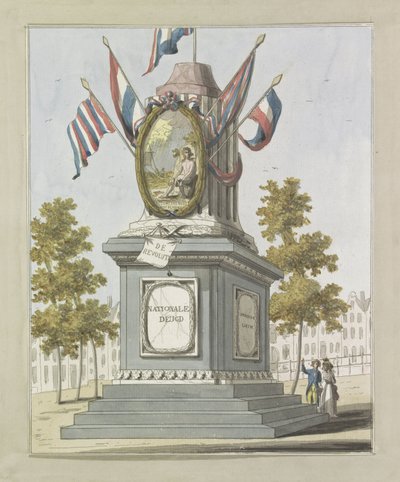 الثورة ، زخرفة ساحة Koningsplein ، 1795 عشر لوحات من الزخارف في Alliantiefeest في أمستردام عام 1795 (عنوان السلسلة) بواسطة ملصق جون رويلوف