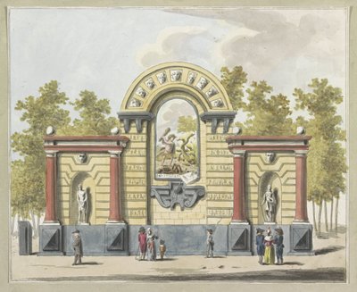 تدمير الأرستقراطية ، زخرفة على Westermarkt ، 1795 عشر لوحات من الزخارف في Alliantiefeest في أمستردام عام 1795 (عنوان السلسلة) بواسطة ملصق جون رويلوف