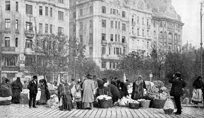 سوق الزهور الكبير ، بودابست ، المجر ، 1922. بواسطة AW كاتلر
