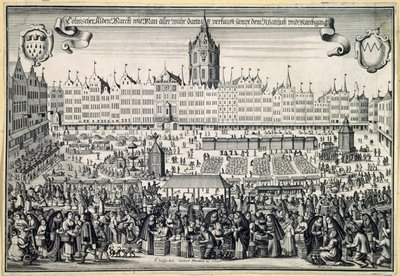 السوق القديم في كولونيا ، ج. 1660 بواسطة إبراهيم أوبري