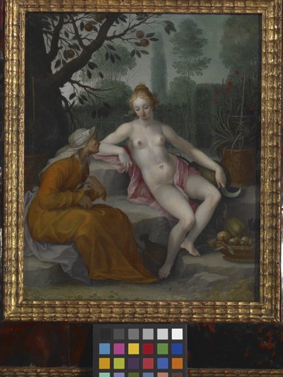 Vertumnus و Pomona (زيت على النحاس) بواسطة إبراهيم بلويميرت