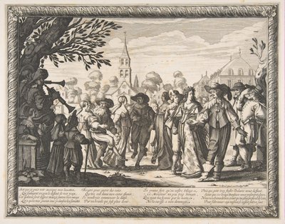الرقص في ساحة القرية ، كاليفورنيا. 1633. بواسطة إبراهيم بوس