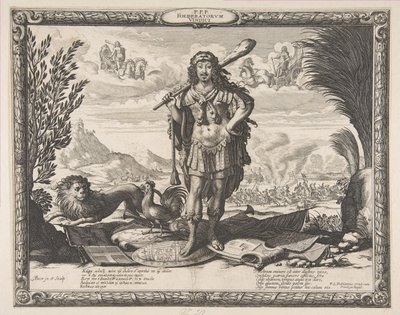 إعلان الحرب على إسبانيا من قبل لويس الثالث عشر: الملك مثل هرقل ، كاليفورنيا. 1635. بواسطة إبراهيم بوس