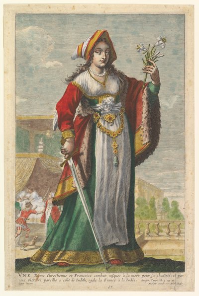 جوديث الفرنسية ، رسم توضيحي من Pierre Le Moynes La Gallerie des femmes forts ، 1647. بواسطة إبراهيم بوس