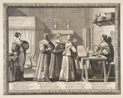 الهدايا المقدمة للعروس تقدم للعروس ، كاليفورنيا. 1633. بواسطة إبراهيم بوس