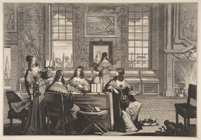 محادثة العذارى الجاهلات ، كاليفورنيا. 1635. بواسطة إبراهيم بوس