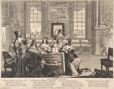 محادثة العذارى الأحمق ، كاليفورنيا. 1635. بواسطة إبراهيم بوس