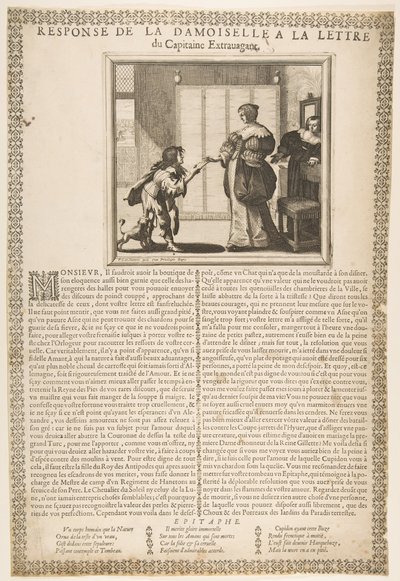 رد السيدة الشابة على رسالة القبطان ، كاليفورنيا. 1636. بواسطة إبراهيم بوس