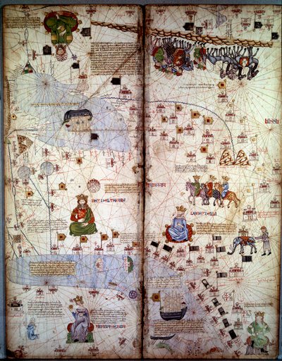 رسم الخرائط: خريطة كاثي (كاتاي) الاسم القديم للصين المنغولية في آسيا الوسطى وأوروبا. هناك: دلهي (الهند) ، وبحر آرال ، ونهر الفولغا ، وبحر قزوين ، والقوقاز ، والفرات ، وشبه الجزيرة العربية ومدن دهلي (الهند) (مع ر. بواسطة ابراهام كريسك