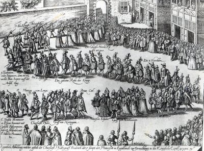 موكب لحفل زفاف فريدريك الخامس والناخبة بالاتينات والأميرة إليزابيث ، ج .1613 بواسطة أبراهام هوغنبرغ