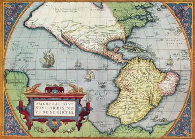 أمريكا أو العالم الجديد: من مسرح أوربيس تيراروم لأبراهام أورتيليوس ، 1570 ، 1570 ، 19 بواسطة إبراهيم أورتيليوس