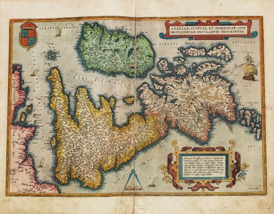 Angliae, Scotiae, et Hiberniae, sive Britannicar: وصف الجزر البريطانية (إنجلترا واسكتلندا وأيرلندا، والمعروفة باسم الجزر البريطانية) بواسطة إبراهيم أورتيليوس
