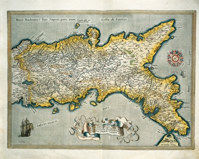 خريطة لمملكة نابولي ، إيطاليا ، من Theatrum Orbis Terrarum بقلم أبراهام أورتيليوس بواسطة إبراهيم أورتيليوس