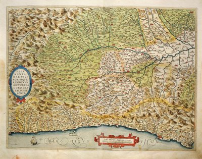 خريطة منطقة بيدمونت بإيطاليا من Theatrum Orbis Terrarum بقلم أبراهام أورتيليوس بواسطة إبراهيم أورتيليوس