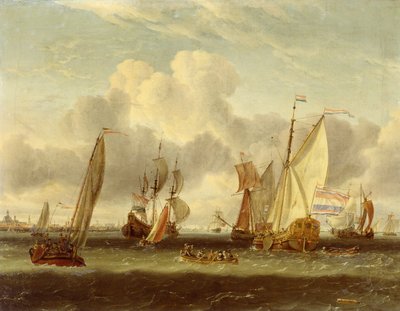 الشحن على IJ في ميناء أمستردام بواسطة Abraham Storck