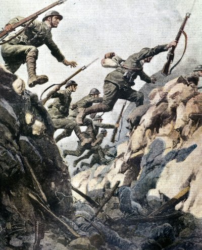 معركة أورتيجارا (يونيو 1917). لوحة بواسطة A. Beltrame. بواسطة أخيل بيلترام