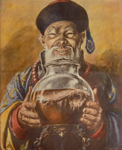 Chinese mushroom, by Achille Beltrame, illustration, Illustrator Walter Molino (1915-1997), from La Domenica del Corriere بواسطة أخيل بيلترام