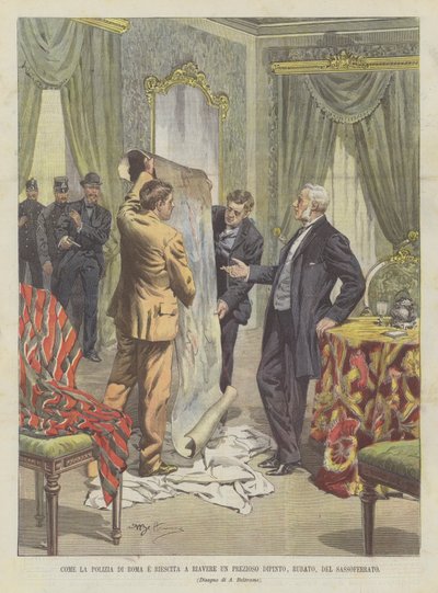 كيف استعادت شرطة روما لوحة ثمينة مسروقة من ساسوفيراتو بواسطة Achille Beltrame