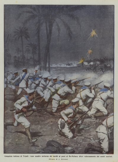 دافع الغزو الإيطالي لطرابلس ، وهجوم ليلي من قبل الأتراك على آبار بو مليانة؟ بواسطة أخيل بيلترام